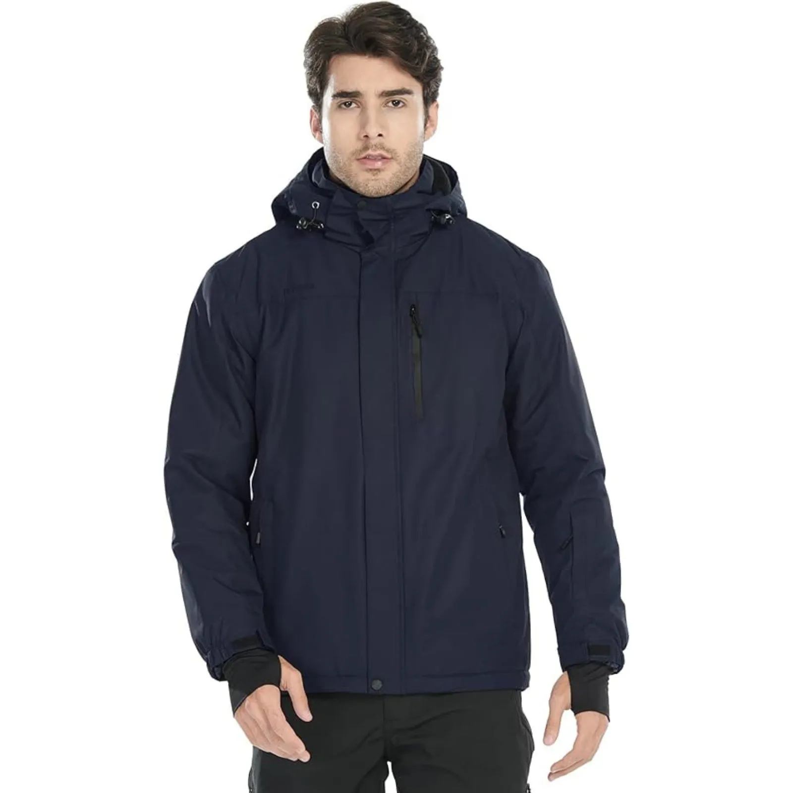 WHALE Men's Waterproof Warm Fleece Lined Ski Jacket