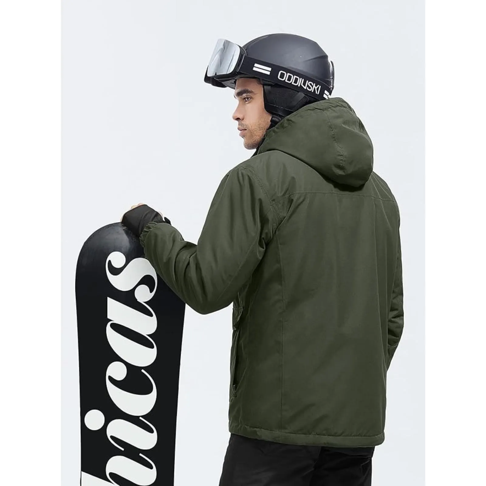 WHALE Men's Waterproof Warm Fleece Lined Ski Jacket