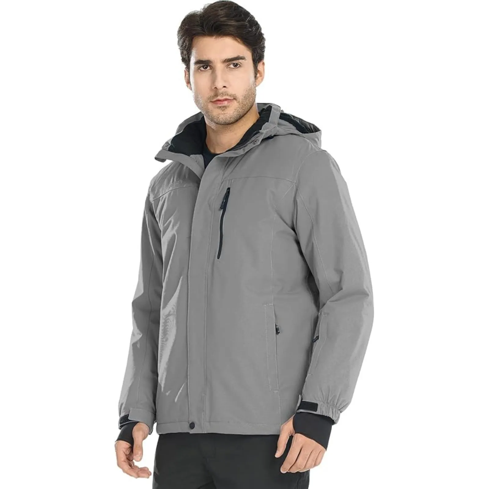 WHALE Men's Waterproof Warm Fleece Lined Ski Jacket