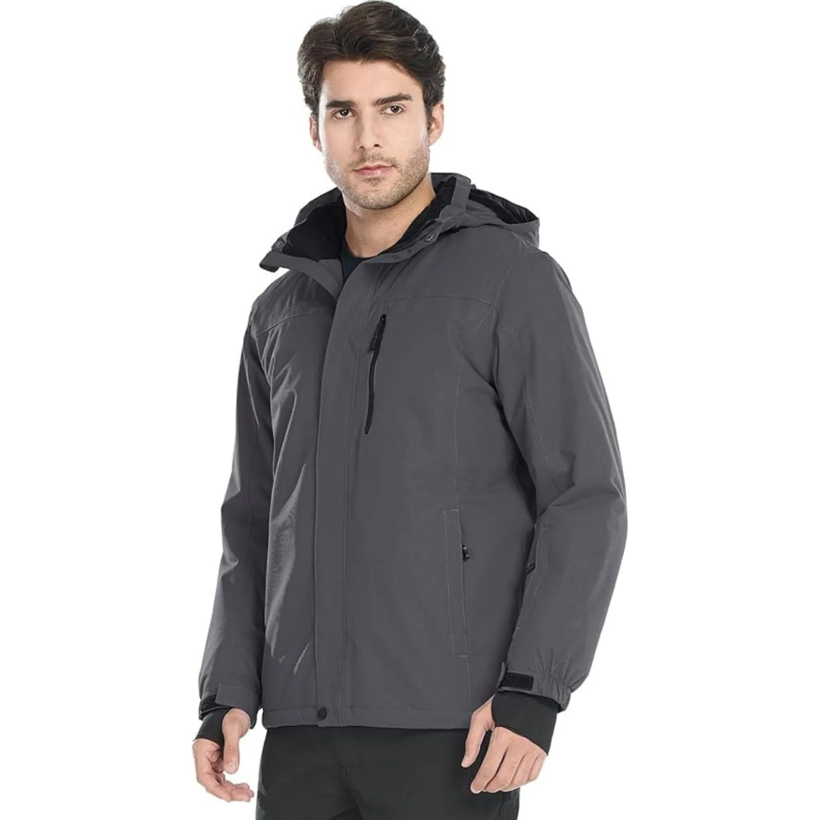 WHALE Men's Waterproof Warm Fleece Lined Ski Jacket