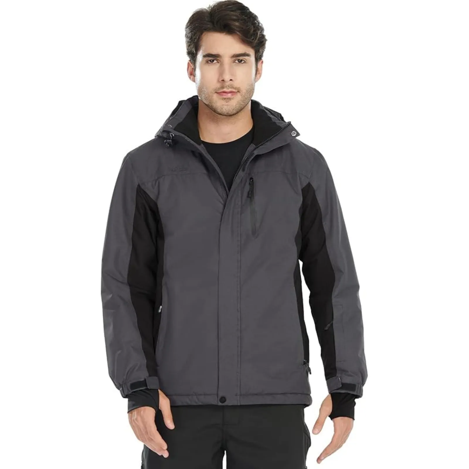 WHALE Men's Waterproof Warm Fleece Lined Ski Jacket