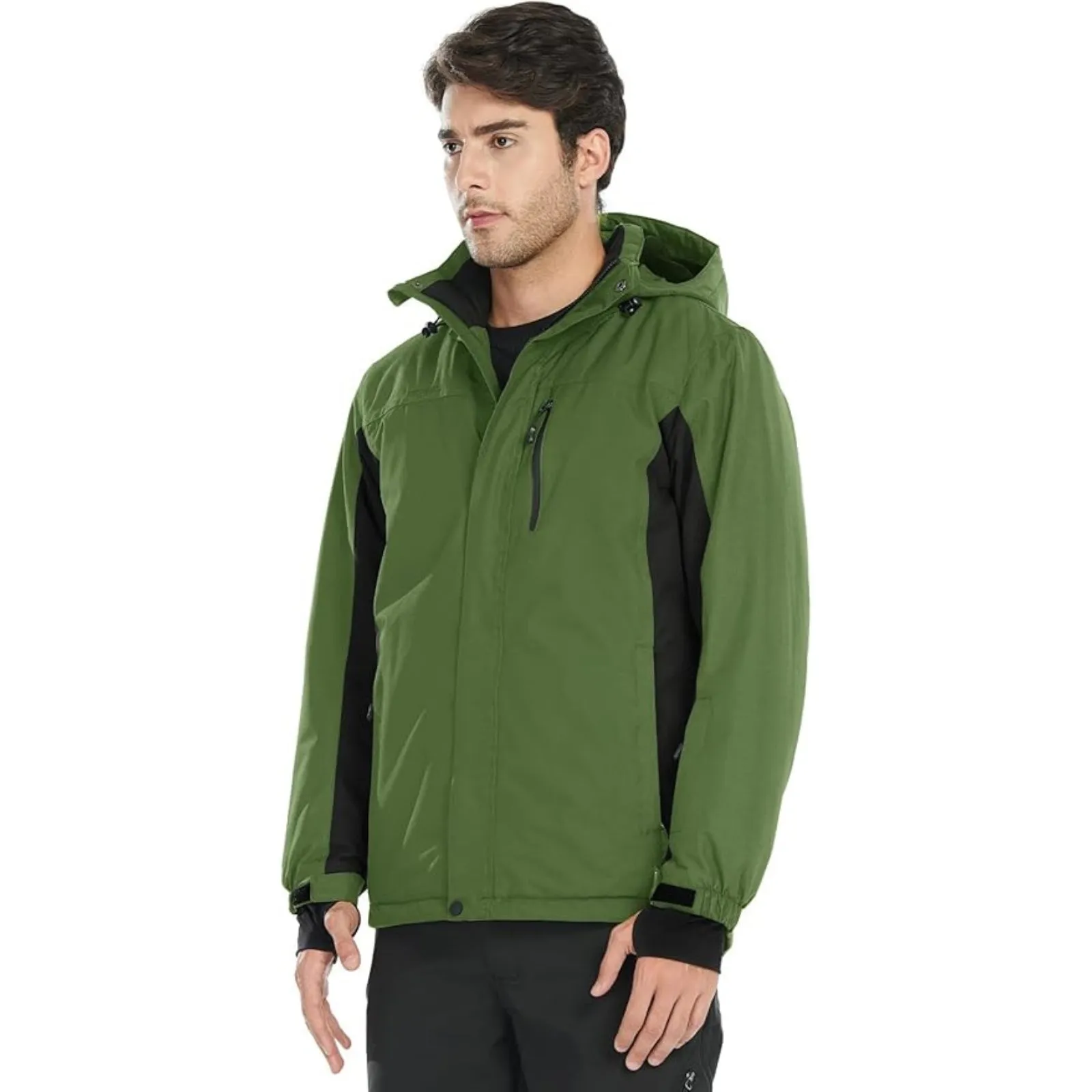 WHALE Men's Waterproof Warm Fleece Lined Ski Jacket