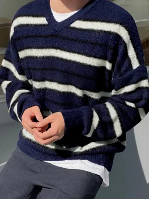 WIAOFELLAS  -  Autumn/Winter Men's Sweater Pullover Round Neck Long Sleeve Knitted Loose Korean Edition Versatile Knitwear Leisure C73