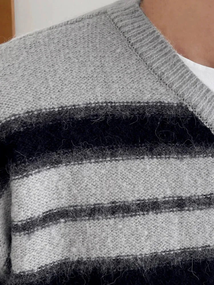 WIAOFELLAS  -  Autumn/Winter Men's Sweater Pullover Round Neck Long Sleeve Knitted Loose Korean Edition Versatile Knitwear Leisure C73