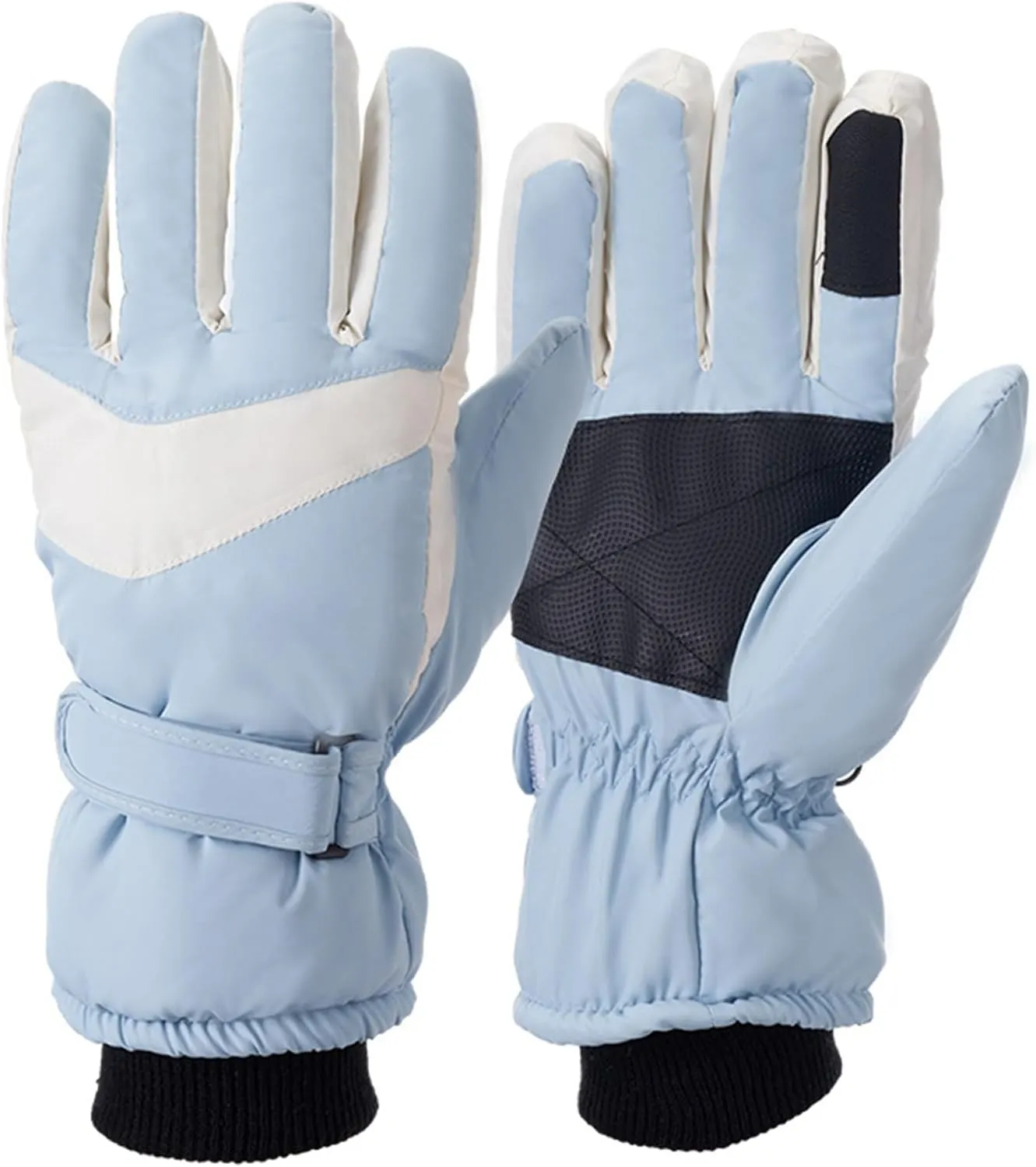 Winter Gloves Men,Thermal Fleece Lining Full Fingers Touch Screen Warming Gloves for Driving Kids Skiing Hiking