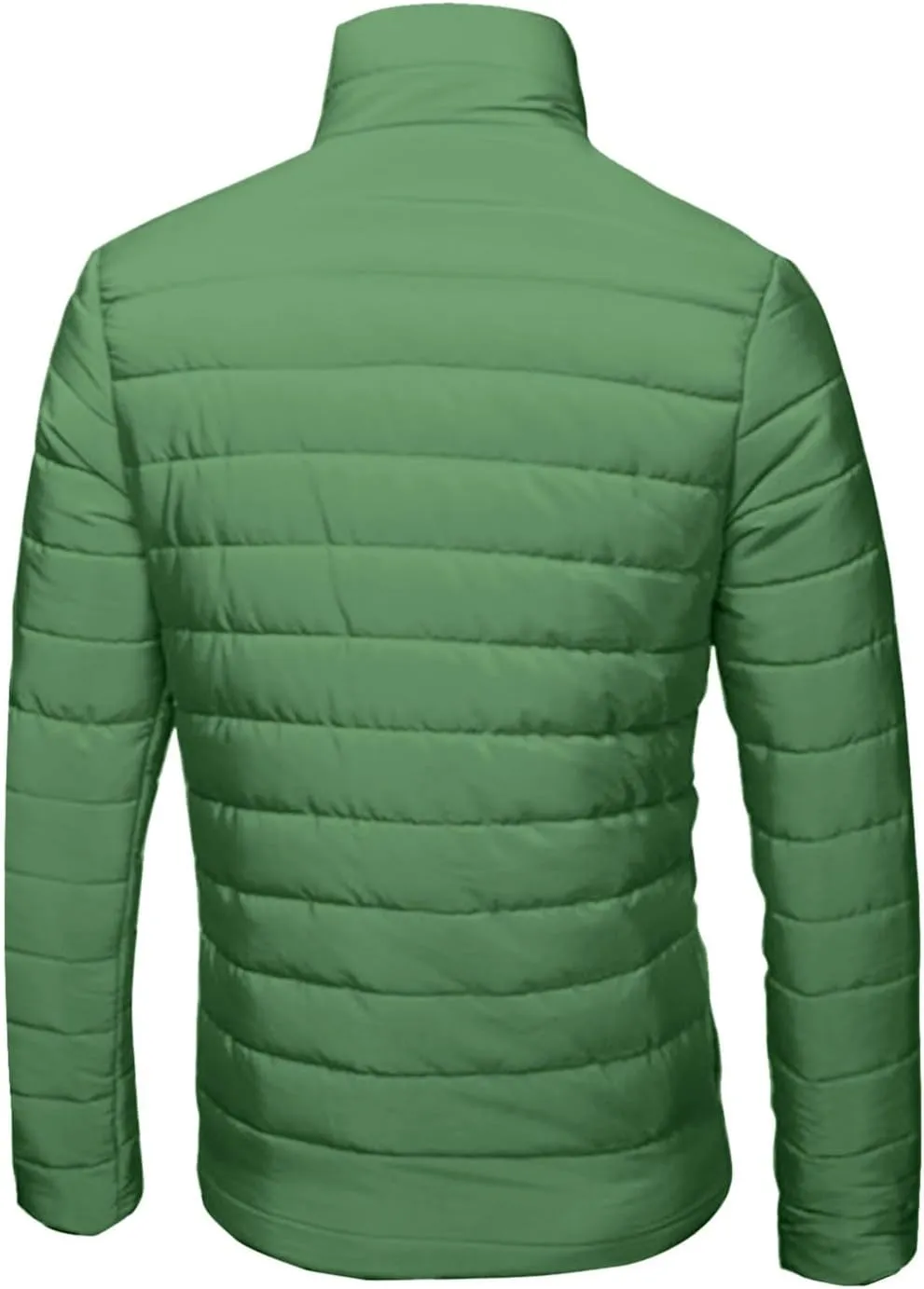 Winter Jacket for Men Casual Solid Color Stand Collar Chunky Jackets Long Sleeve Full Zip Lightweight Warm Coats