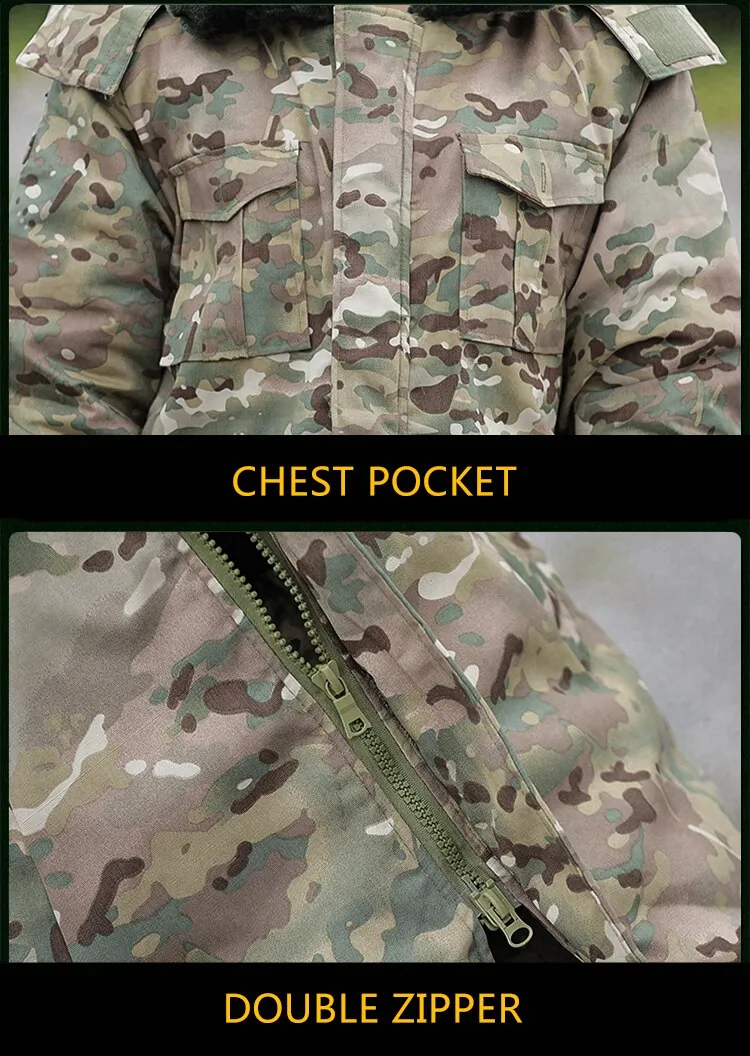 Winter Jacket Warm Hooded Coats Waterproof Men Military Clothing Tactical Hunting Clothes