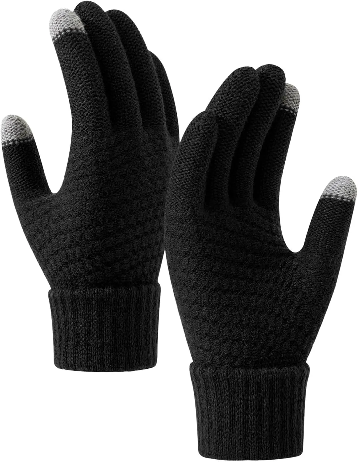 Winter Mittens for Men Women Warm Fleece Lined Winter Gloves with Thermal Touchscreen Fingers Sherpa Mittens Snow Warm Cycling Gloves Running Gloves with Touch Screen Fingers Outdoor