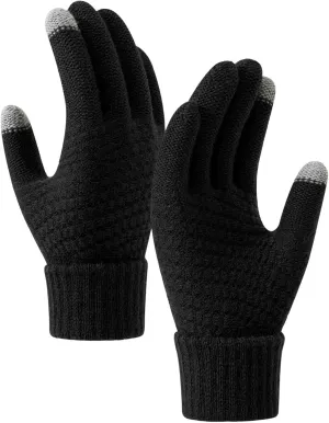 Winter Mittens for Men Women Warm Fleece Lined Winter Gloves with Thermal Touchscreen Fingers Sherpa Mittens Snow Warm Cycling Gloves Running Gloves with Touch Screen Fingers Outdoor