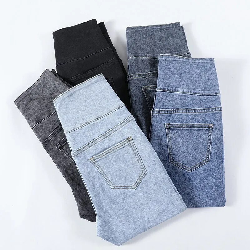 Wjczt Stretch Jeans Women 2022 Push Up Sexy Retro High Waist Skinny Mom Pants Korean Fashion Denim Trousers Femme Spring New