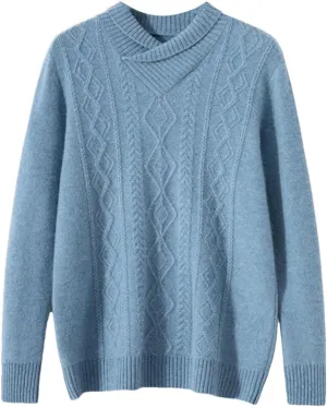 Wjnvfioo Men's V-Neck Loose Fitting and Thickened Knit Shirt Cashmere Sweater