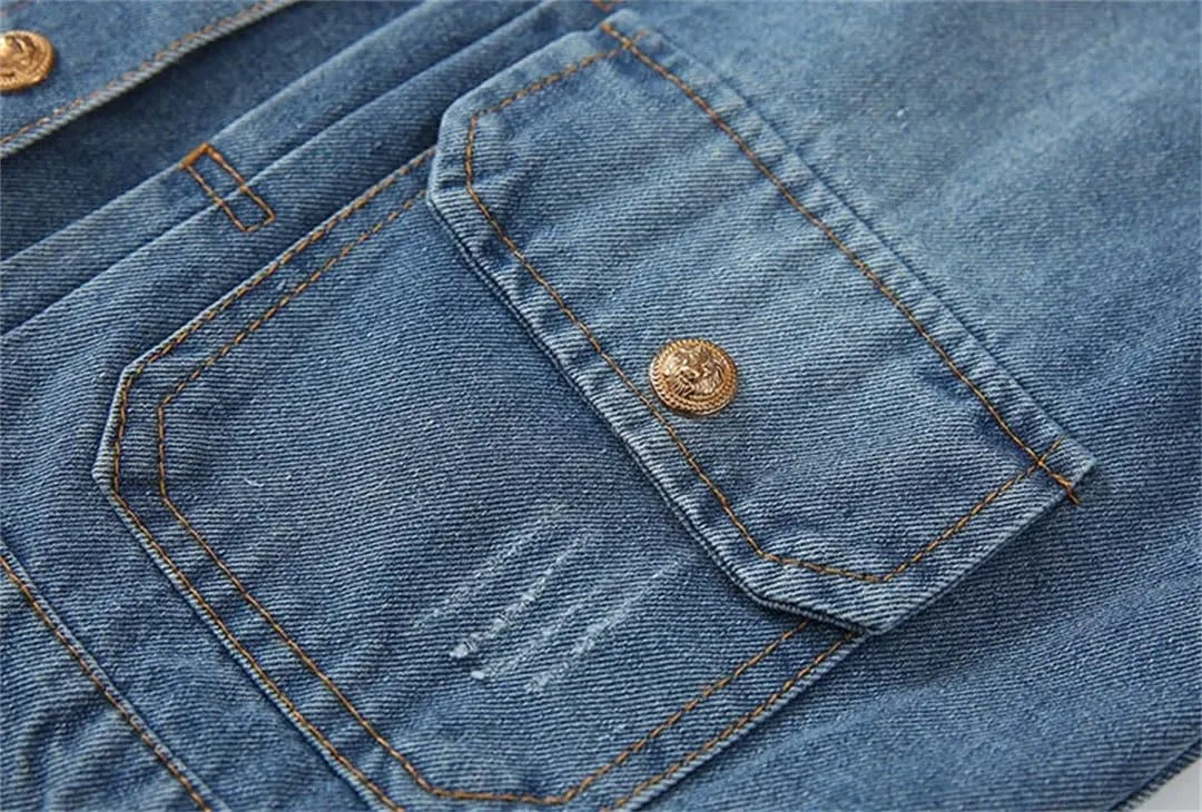 Women Cowboy Small Short Denim Clothing Designer Coat