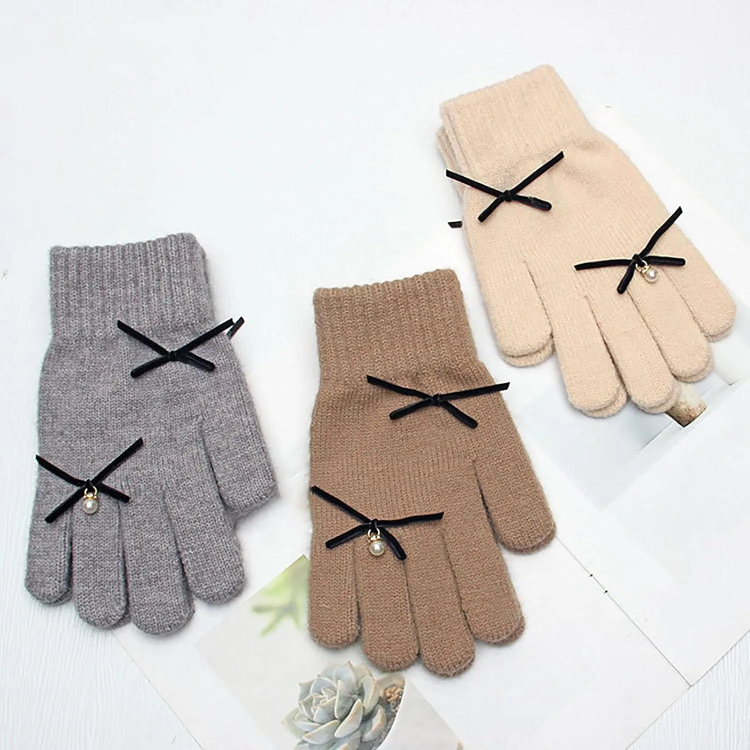 Women Winter Gloves with Toucscreen Fingers, Warm Touc Screen Glove with Lined Cold Weather Thermal & Driving