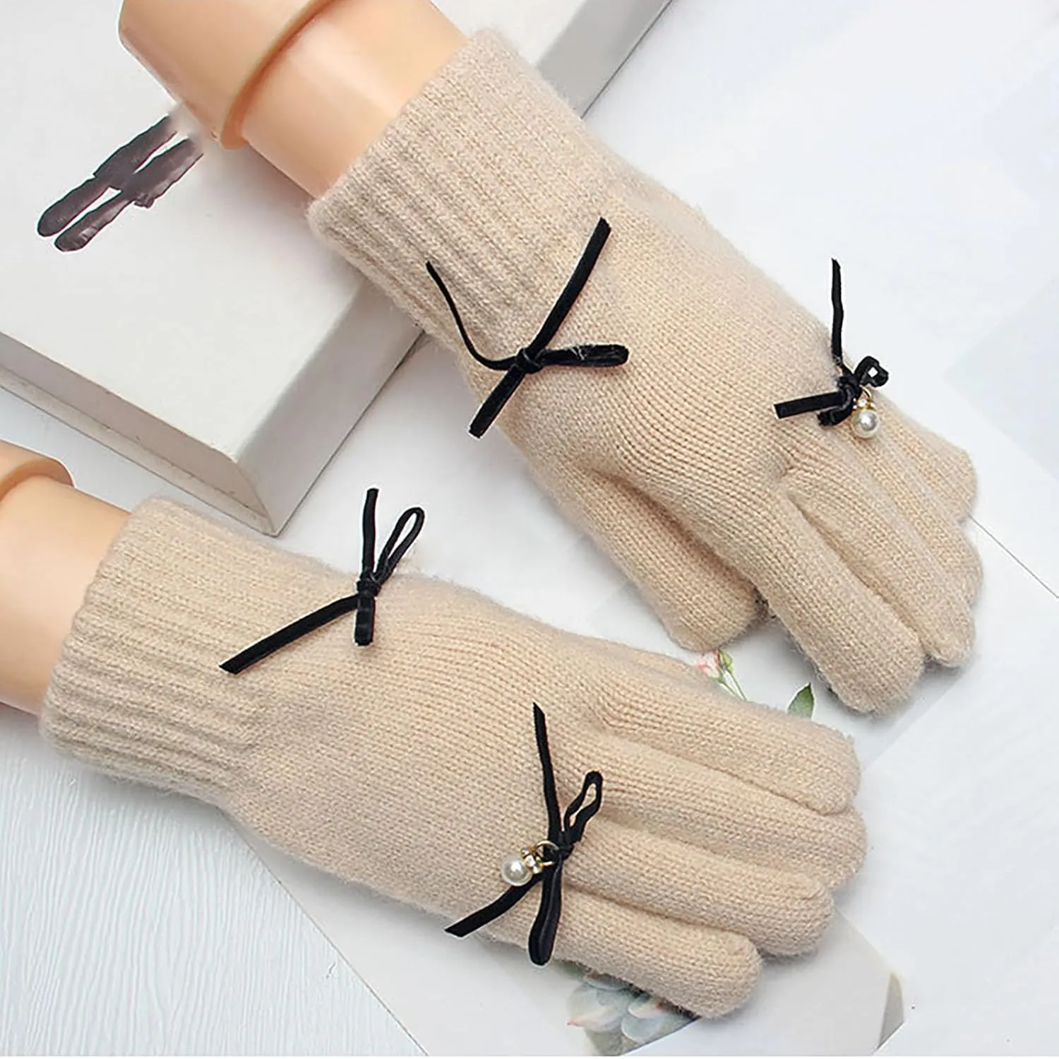 Women Winter Gloves with Toucscreen Fingers, Warm Touc Screen Glove with Lined Cold Weather Thermal & Driving