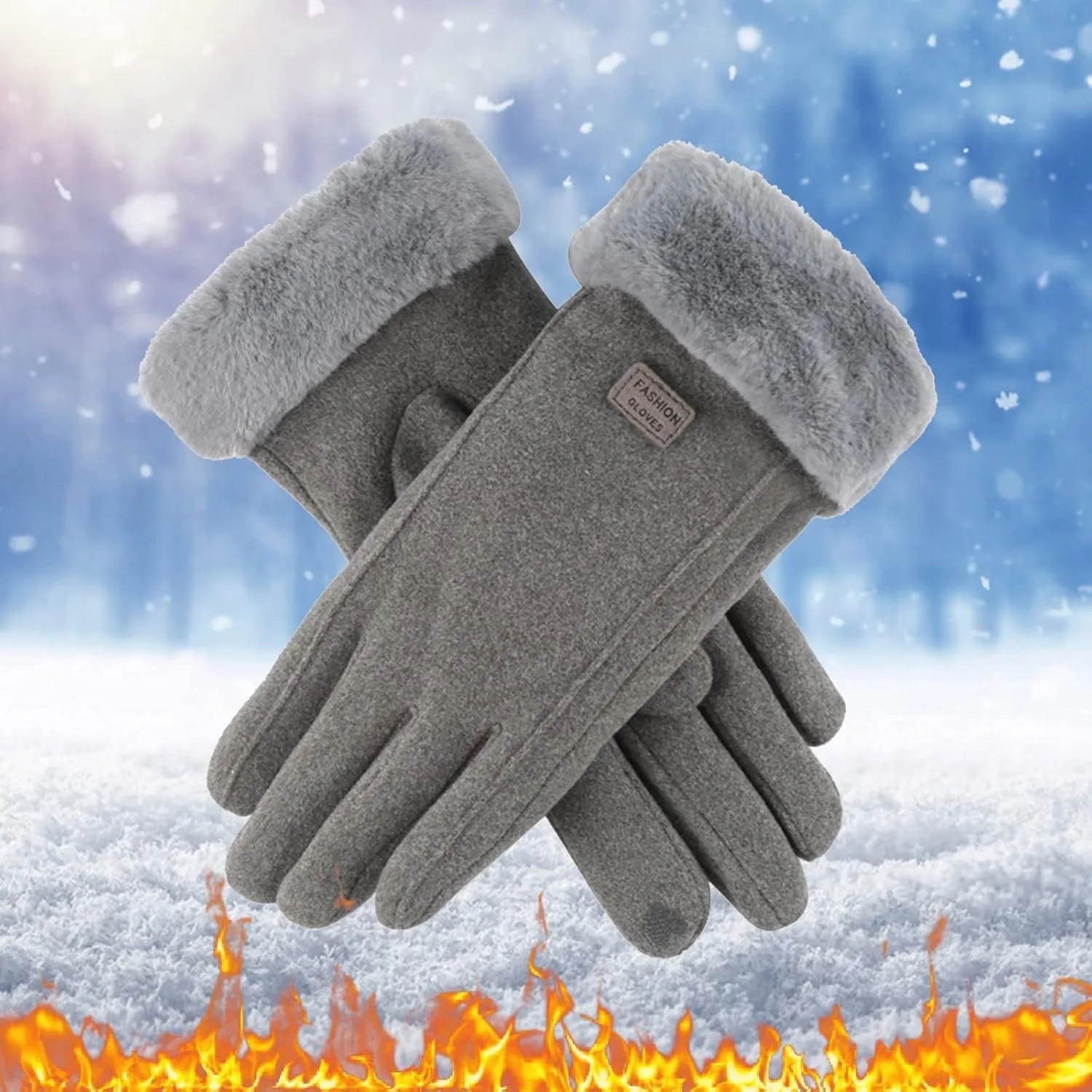 Women Winter Ski Glove Waterproo Thinsulate Warm Windproof Winter Gloves Women Toucscreen Plush Gloves