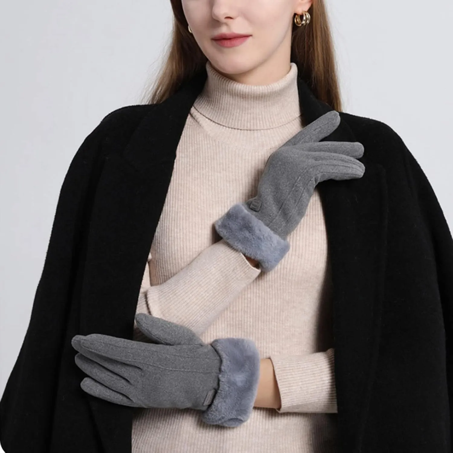 Women Winter Ski Glove Waterproo Thinsulate Warm Windproof Winter Gloves Women Toucscreen Plush Gloves