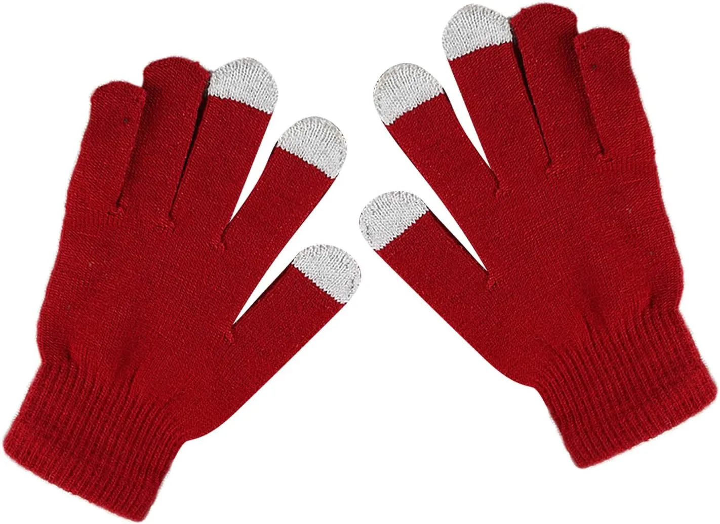 Women Winter Warm Touch Screen Gloves Cable Knitted Elastic Windproof Touchscreen Texting Mittens for Cold Weather