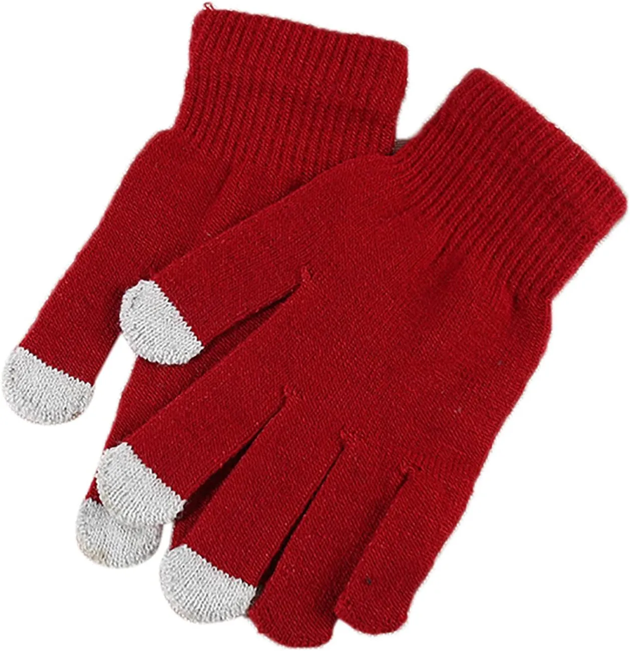 Women Winter Warm Touch Screen Gloves Cable Knitted Elastic Windproof Touchscreen Texting Mittens for Cold Weather