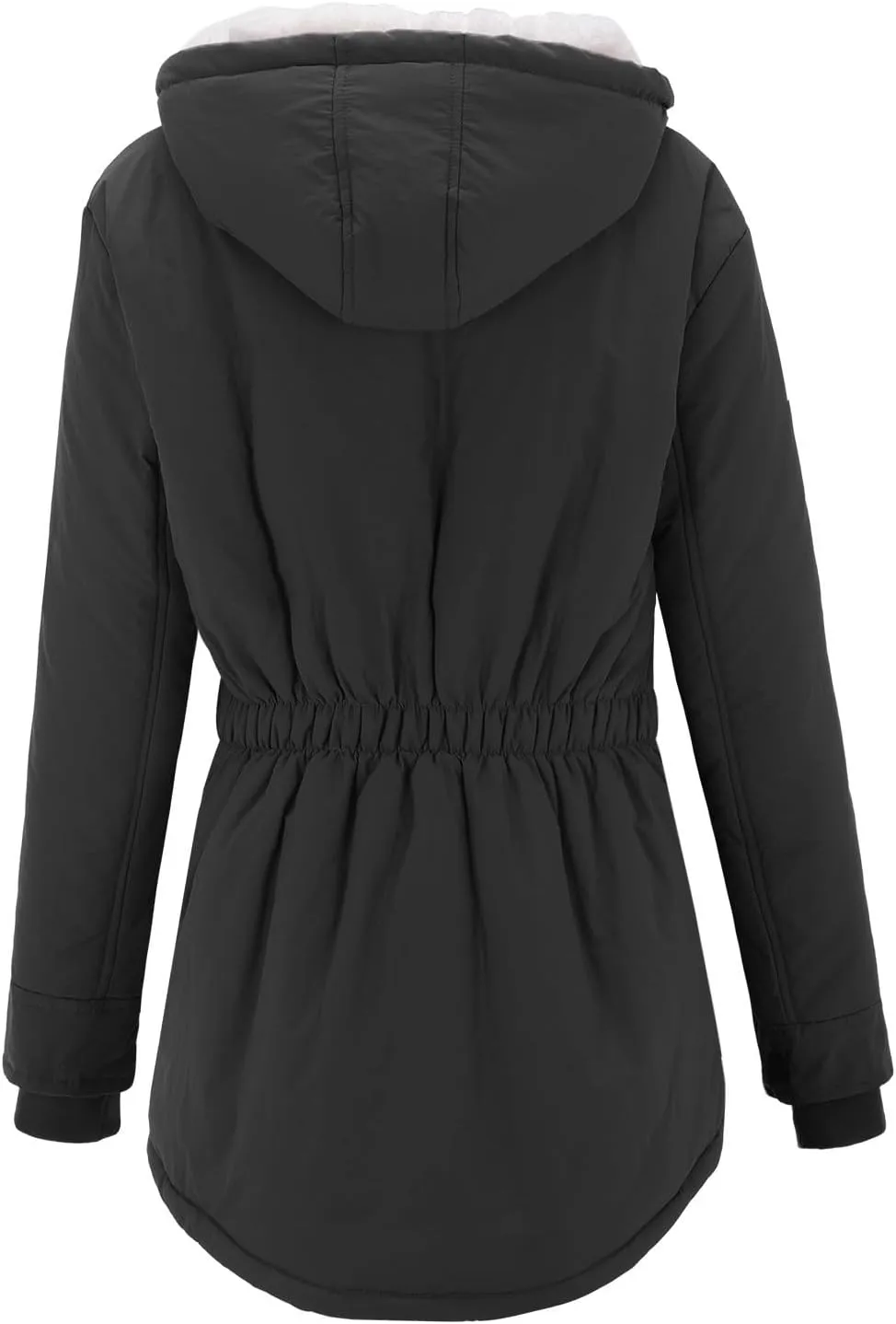 Womens 2024 Plus Size Winter Drawstring Overcoat Long Sleeve with Hood Pockets Outwear Comfort Warm Soft Jacket Coat