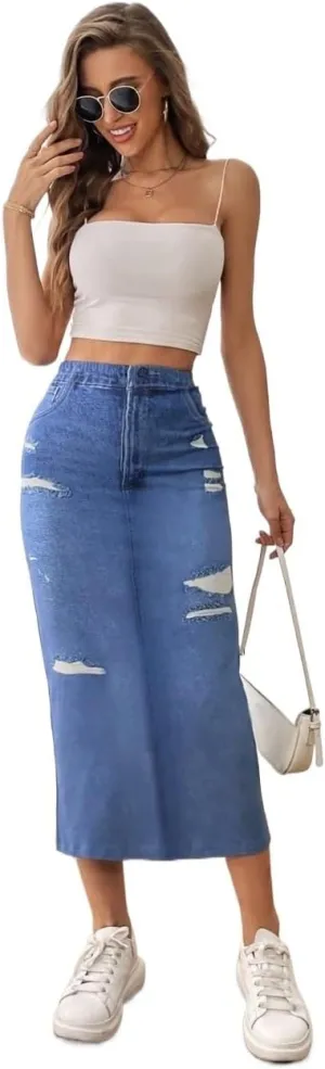 Women's 2025 Casual Maxi Long Skirts Casual Long Skirt