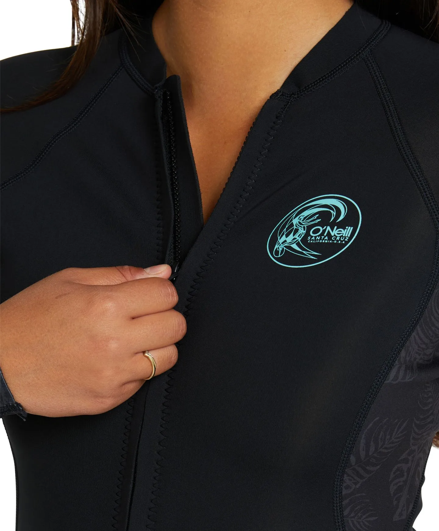 Women's Bahia 1.5mm Full Zip Wetsuit Jacket - Black Night Jungle
