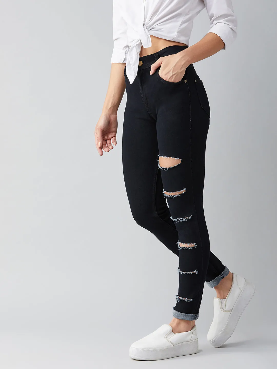 Women's Black Slim High Rise  Denim Jeans