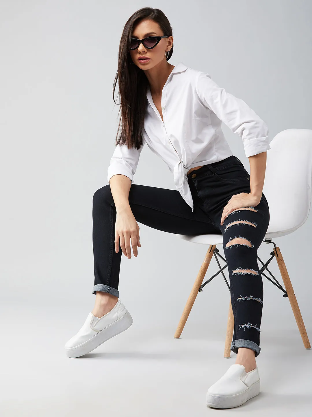 Women's Black Slim High Rise  Denim Jeans