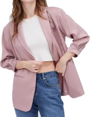 Womens Casual Open Front Long Sleeve Oversized Blazers Work Office Jackets Blazer