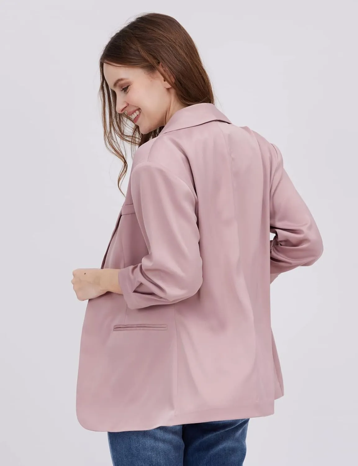Womens Casual Open Front Long Sleeve Oversized Blazers Work Office Jackets Blazer