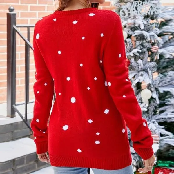 Women's Christmas Sweater Funny Christmas Tree Ugly Pullover Snowflake Long Sleeve Knitted Jumper Tops Shirt