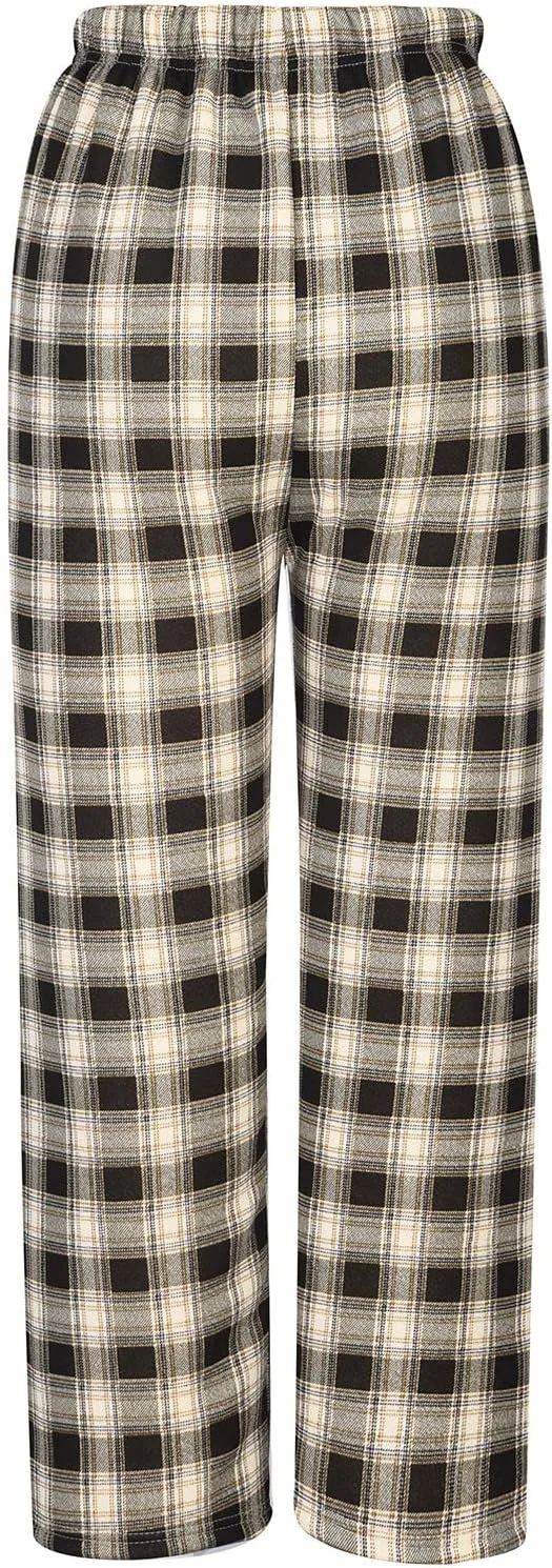 Women's Fleece Lined Thermal Pants Yoga Straight Leg Winter Trousers High Waisted Thick Thermal Leggings Plaid Pants