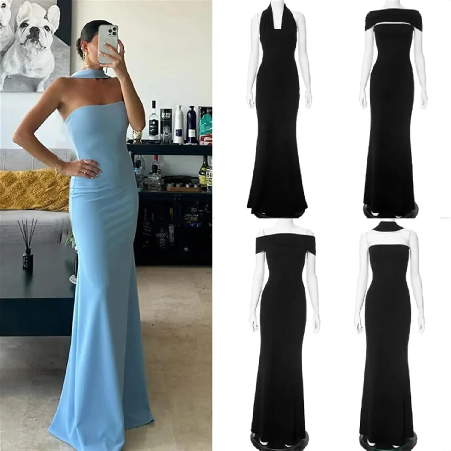 Women's Formal Dresses Summer Evening Simple Sleeveless Prom Dresses Formal Party Gowns Bodycon