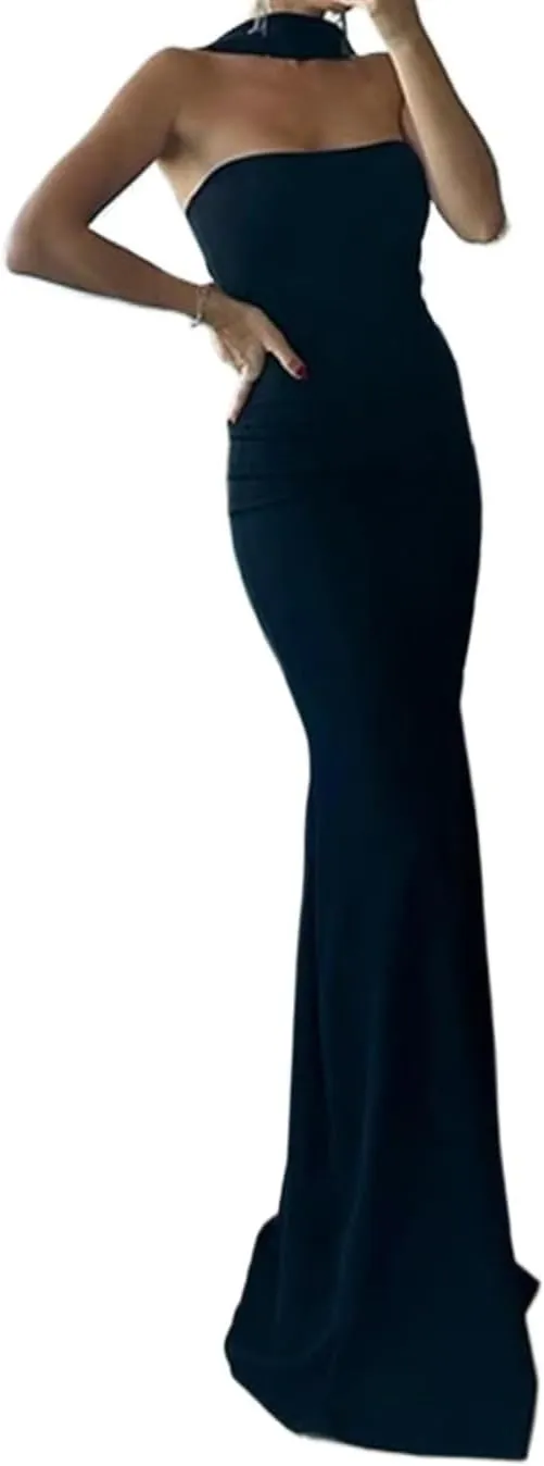Women's Formal Dresses Summer Evening Simple Sleeveless Prom Dresses Formal Party Gowns Bodycon