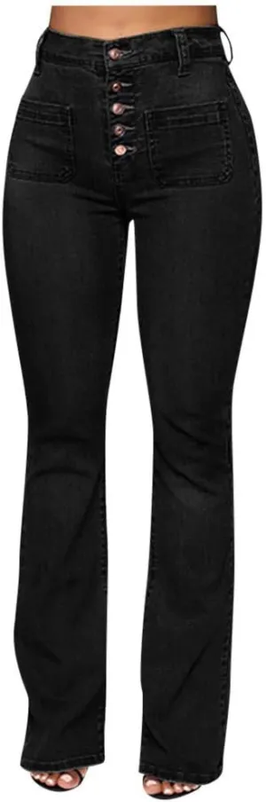 Womens Jeans Up Mid Pants Waisted Trousers Jeans Lace Poket Denim Women's Jeans Jeans for Women Trendy Black Pants