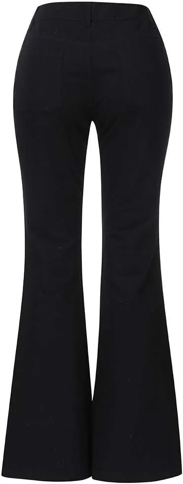 Womens Jeans Up Mid Pants Waisted Trousers Jeans Lace Poket Denim Women's Jeans Jeans for Women Trendy Black Pants