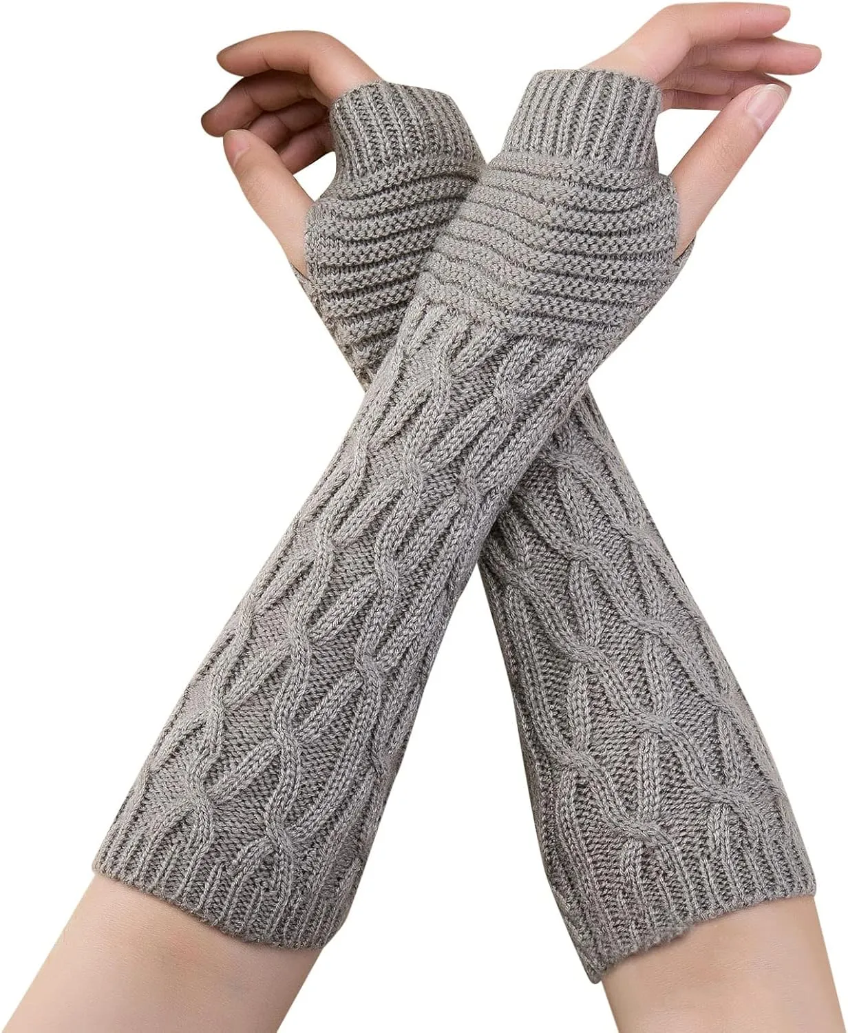 Womens Mens Winter Gloves Winter Thermal Gloves Knitted Soft Half Fingers Mittens for Driving Working Typing Winter Convertible Gloves Flip Top Mittens Warm Polar Fleece for Running Texting