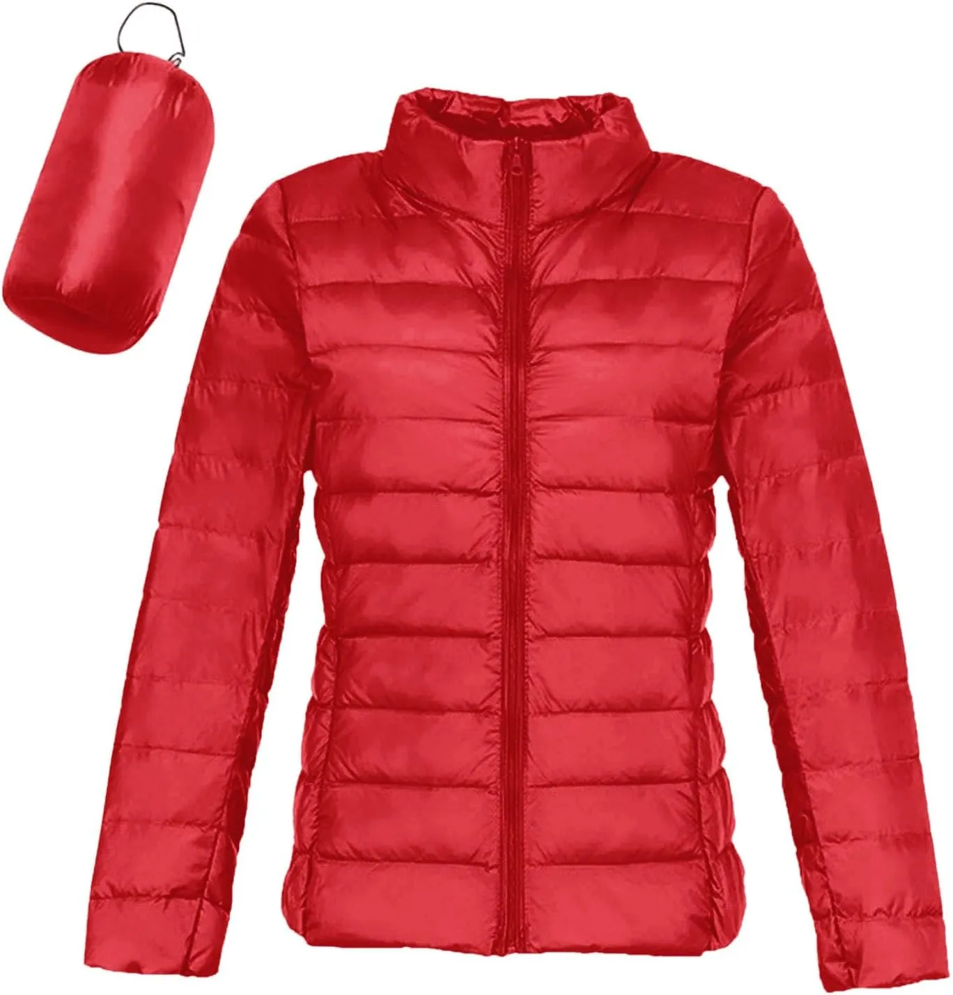Women's Plus Size Lightweight Puffer Jacket Packable Winter Warm Quilted Bubble Coat Waterproof Windproof Collared