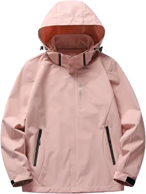 Women's Raincoat Lightweight Waterproof Outdoor Jacket Removable Hooded Active Cycling Bike Windbreaker Jackets