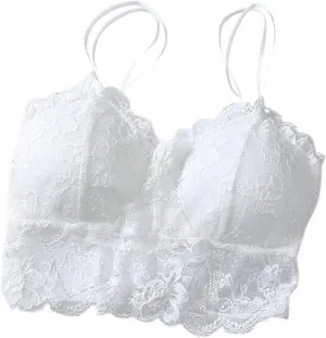 Women's Sexy Underwear Daily French Floral Lace Bralette Lightweight Elastic Night Sleep Lightweight Lounge Lingerie