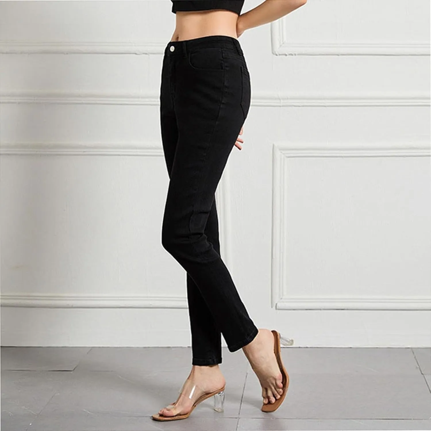 Womens Skinny Jeans Stretch Slim Fit Denim Ladies' Jeans Slim Fit High Waist High Stretch Small Leg Pants Plus