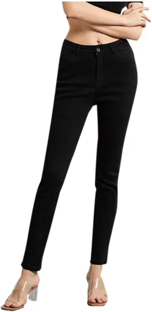 Womens Skinny Jeans Stretch Slim Fit Denim Ladies' Jeans Slim Fit High Waist High Stretch Small Leg Pants Plus