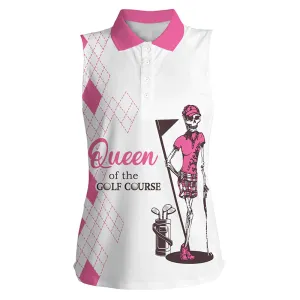 Womens sleeveless polo shirts golf skull women of the golf course, Golf shirt, Gift for golf lover