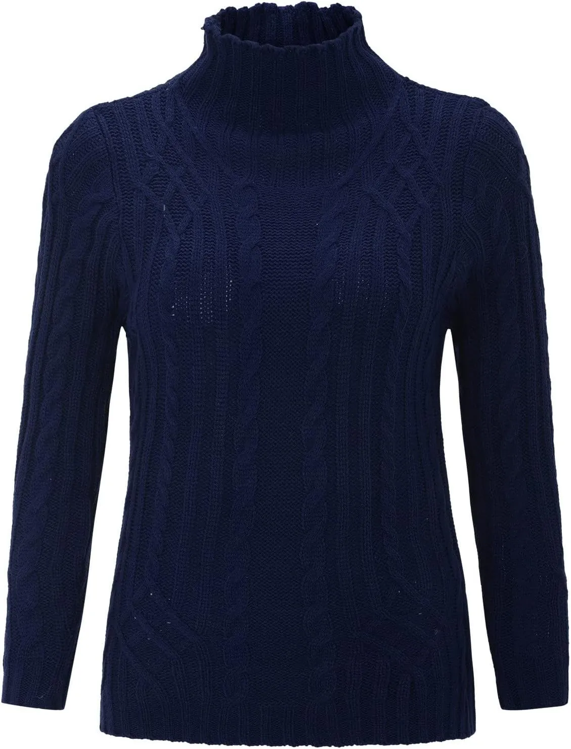 Womens Slim Fit Sexy Sweaters 2024 Winter Cable Knit Light Sweaters for Women Knitted Trendy Turtleneck Solid Warm