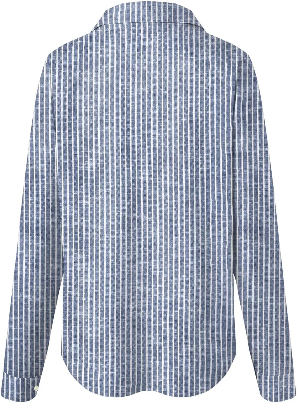 Womens Striped Printed Button Down Shirt Casual Hawaiian Long Sleeve Dressy Blouse Top