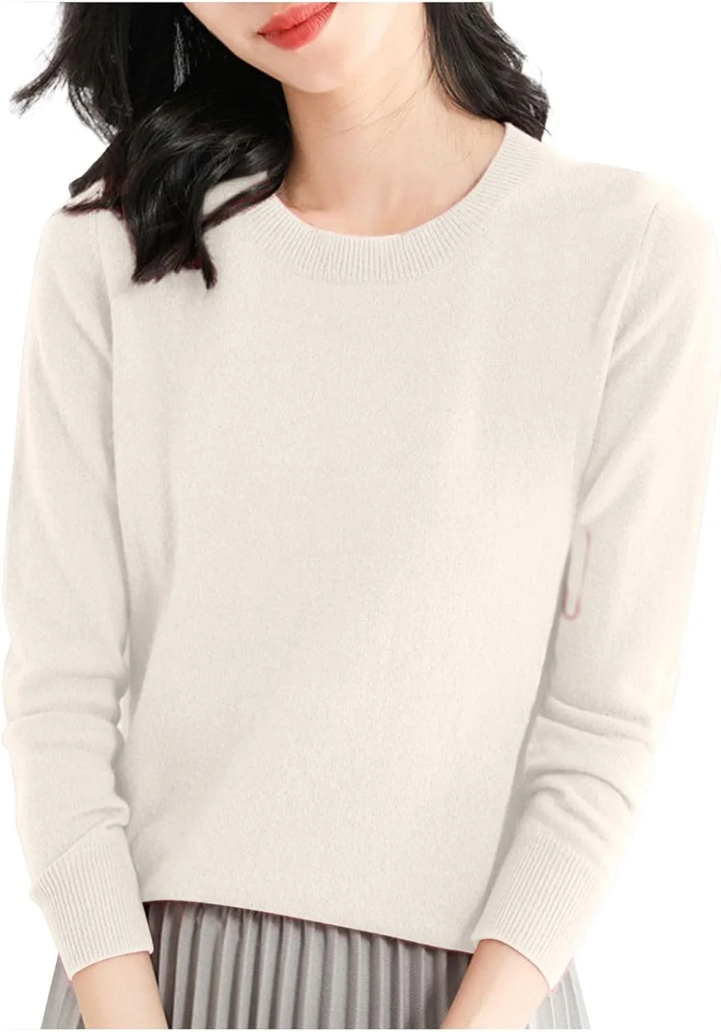 Womens Sweaters Casual Long Sleeve Crewneck Lightweight Knit Pullover Fall Fashion Solid Color Blouse Tops 2024