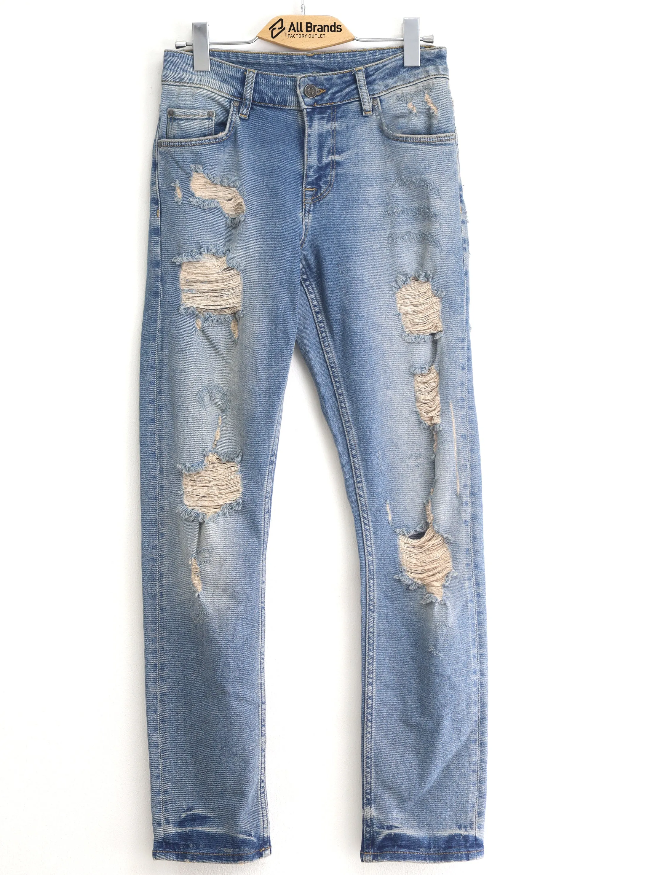 Women's Washed Ripped Jeans,Blue