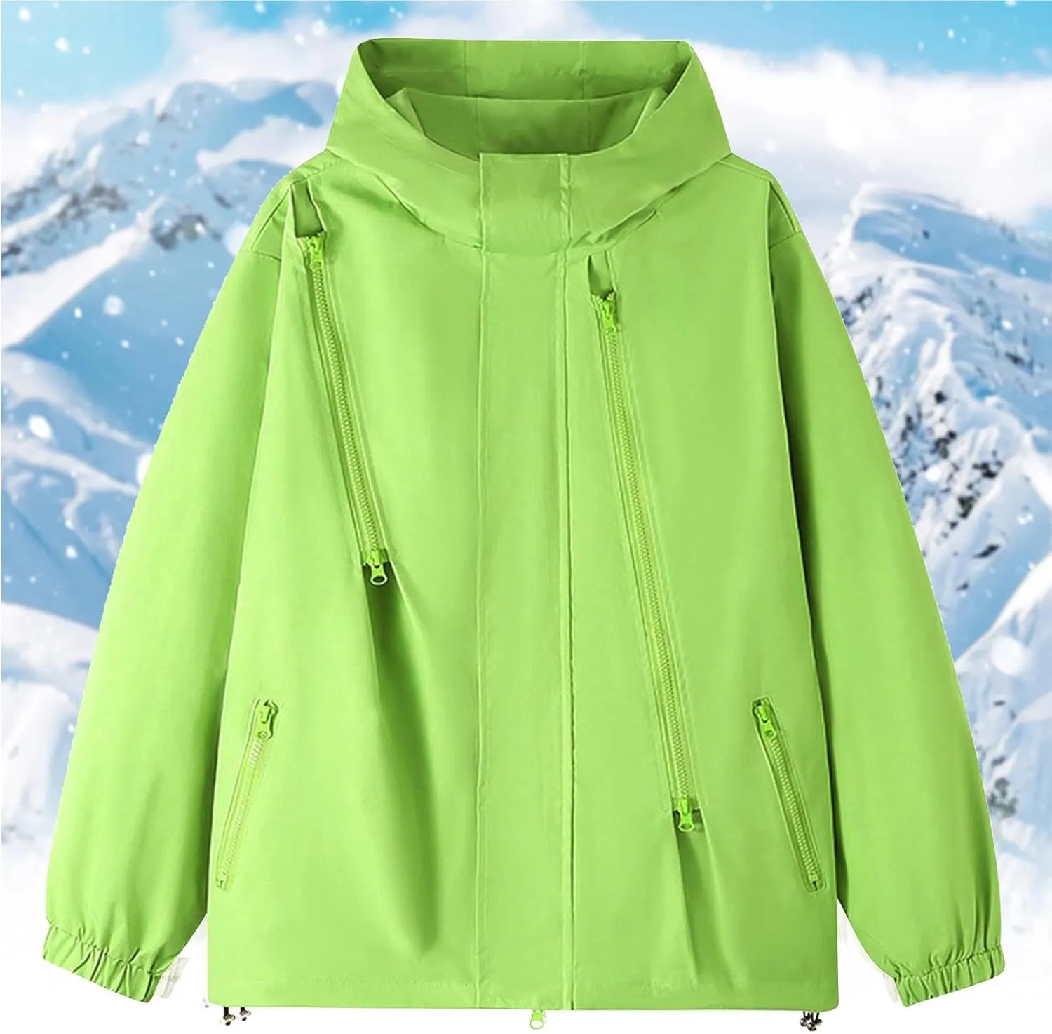 Women's Waterproof Rain Jacket Lightweight Breathable Raincoat Oversize Hooded Hiking Jacket Softshell Windbreaker