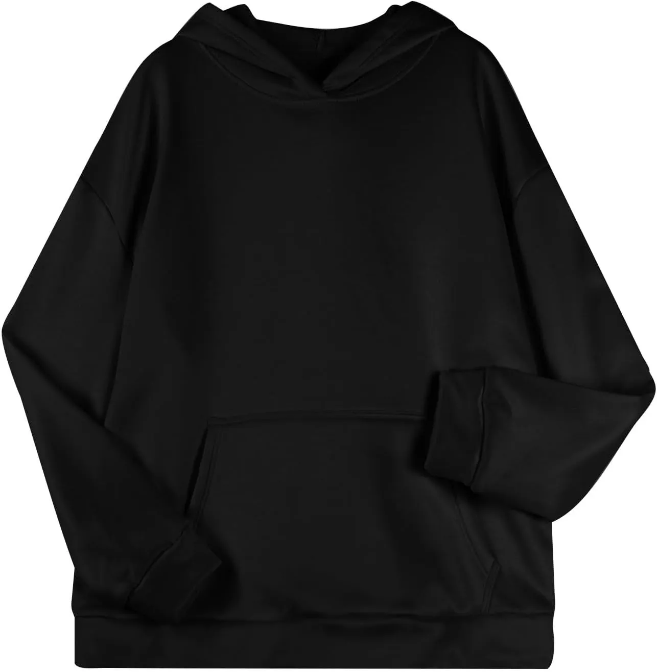 Womens Winter Fleece Hoodies Sherpa Fleece Lined Pullover Solid Color Casual Fashion Oversized Thick Fleece Sweatshirt