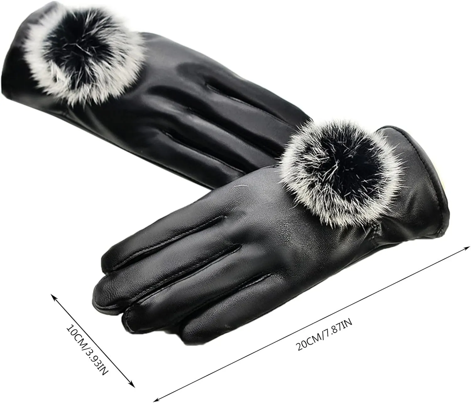 Women's Winter Gloves Suede Touc Screen Fleec Warm Windproof Glove Plush Cuff Winter Gloves Women Toucscreen