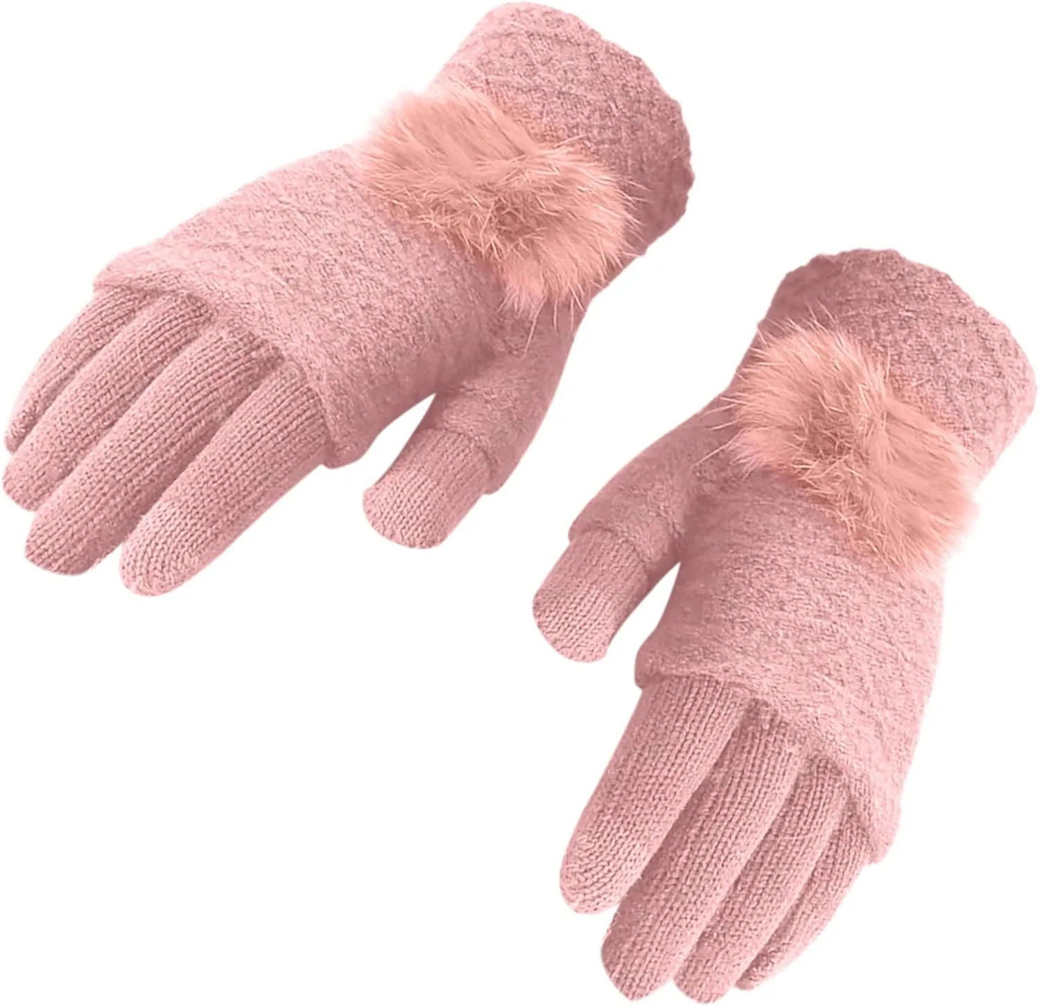 Women's Winter Gloves Touchscreen Texting Knit Glove Elastic Thermal Warm for Cold Weather Thermal Gloves Men